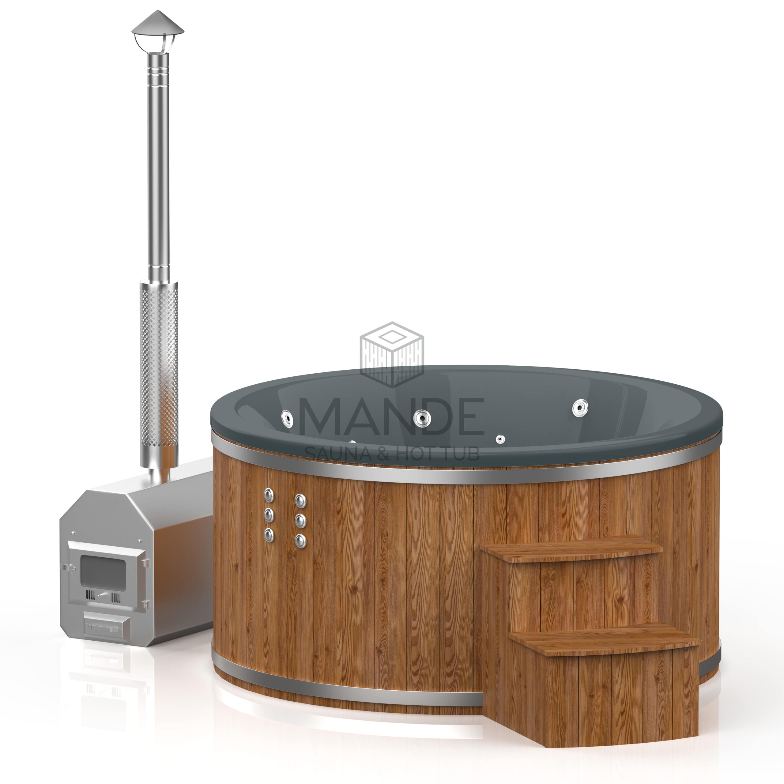Hot tub with external oven 1.8m interior / 2.0m exterior – Thermo wood Hot tub with external oven 1.8m interior / 2.0m exterior – Thermo wood