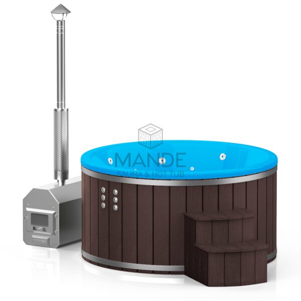 Hot tub with external oven – WPC plastic siding