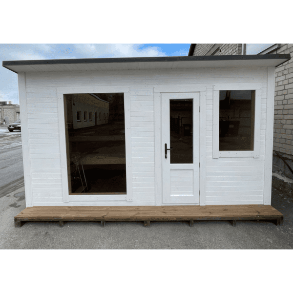 Square 400x240cm sauna with pre-sauna – Painted wood