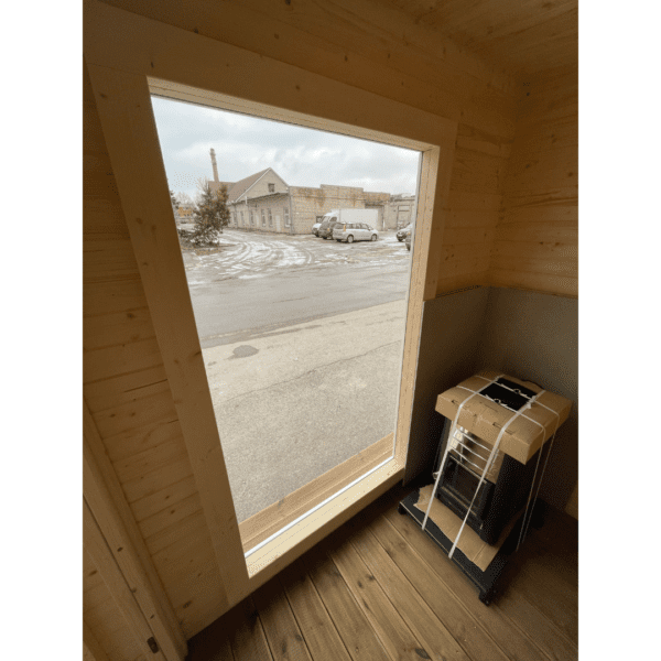 Square 400x240cm sauna with pre-sauna – Painted wood