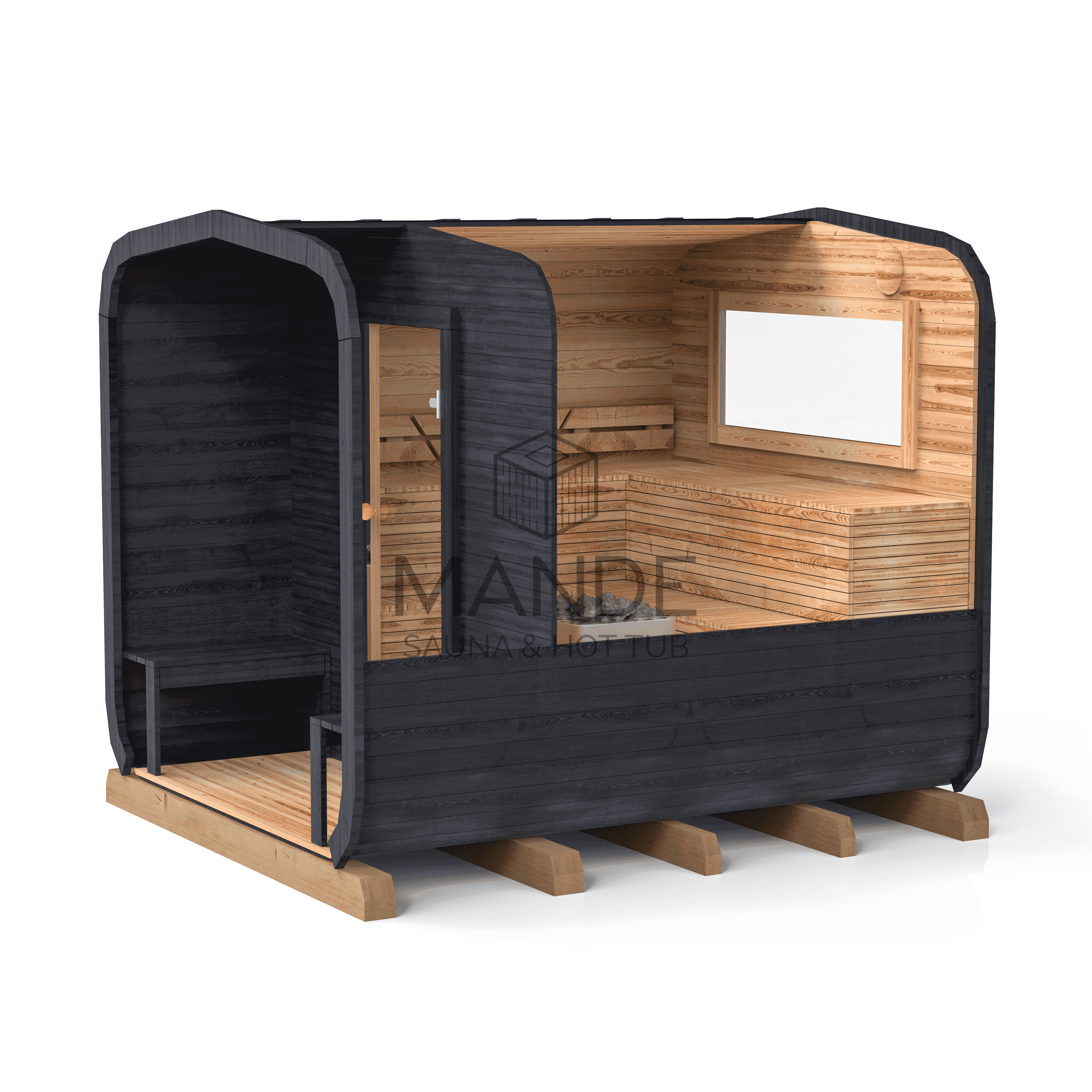 3M CUBE pirtis su terasÄ—le-2 3M CUBE sauna with a terrace