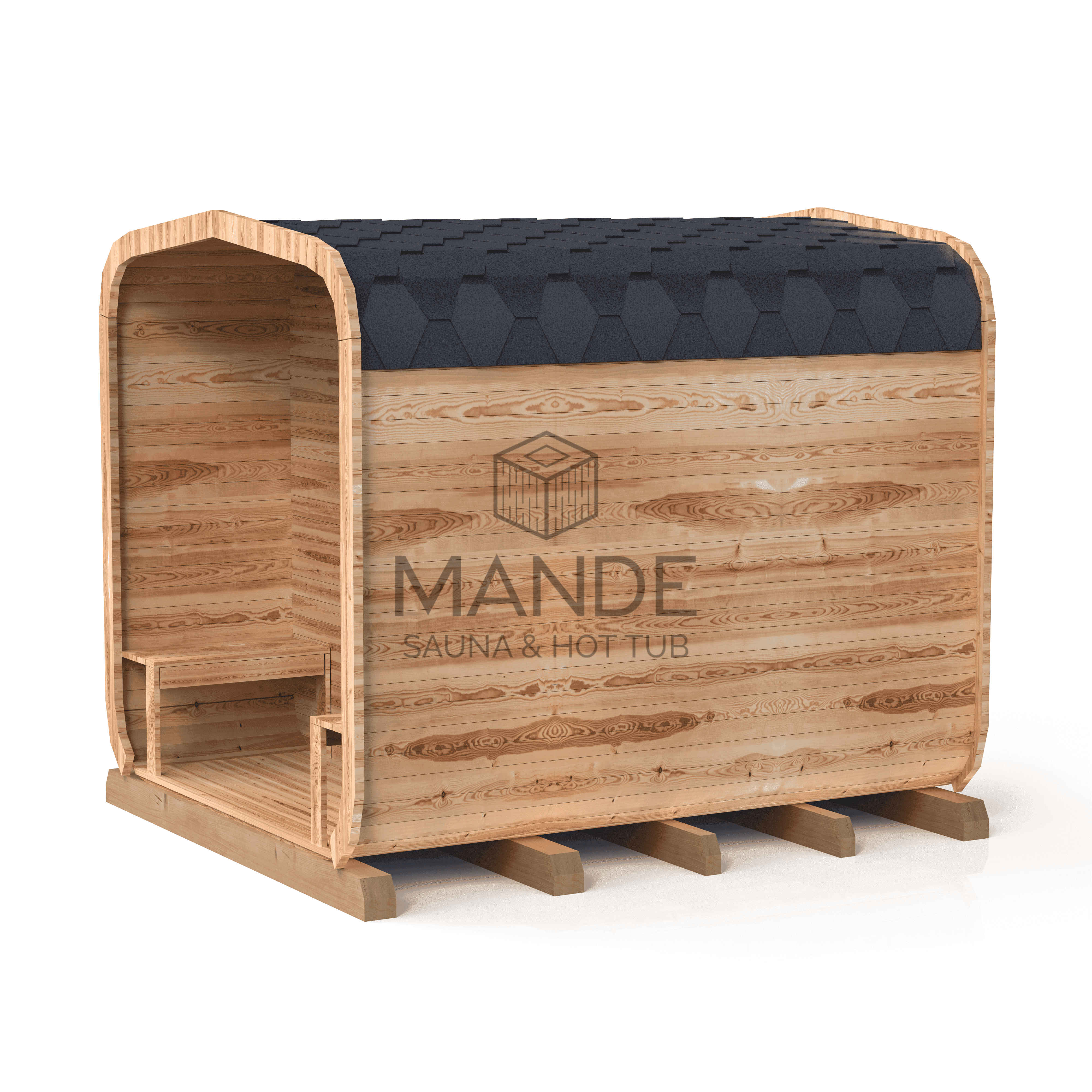 3M CUBE pirtis su terasÄ—le 3M CUBE sauna with a terrace