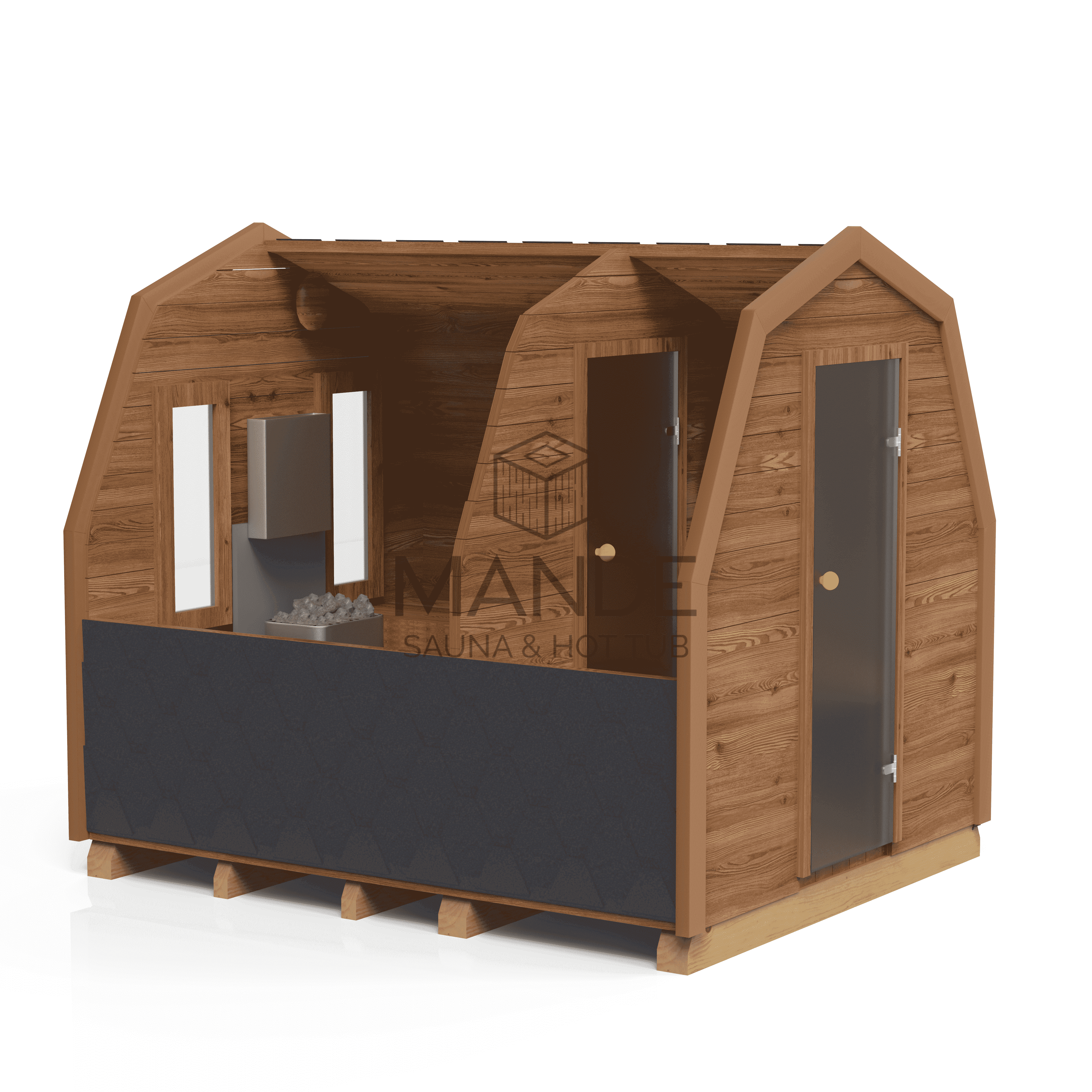 IGLU sauna with anteroom 3M - Thermo wood IGLU sauna with anteroom 3M - Thermo wood