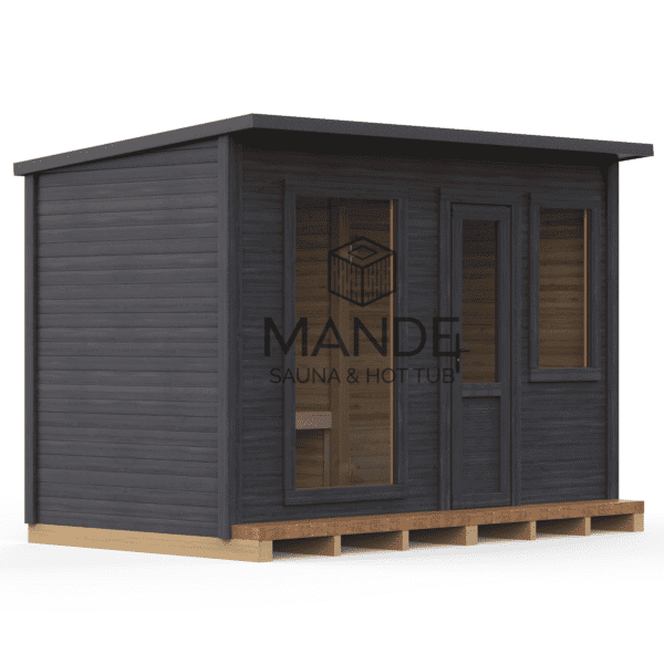 Square 400x240cm sauna with pre-sauna – Painted wood